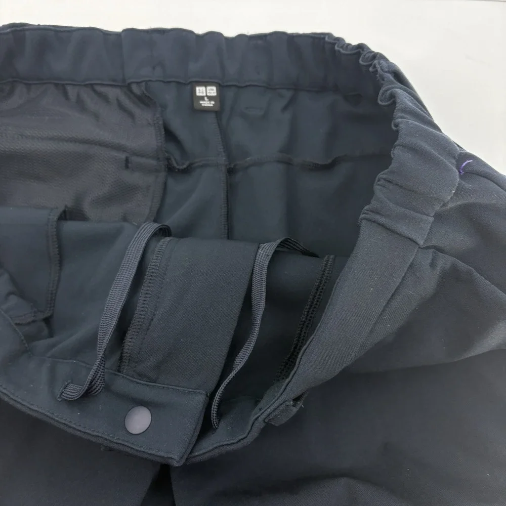 Uniqlo Smart 2-Way Stretch  Ankle Pants Mens Size L Drawstring‎ Blue Active Tech